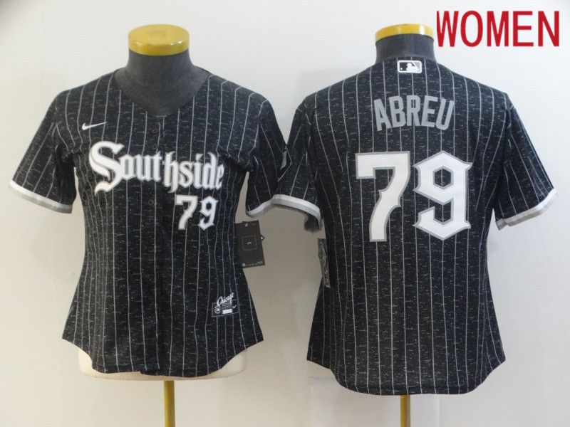 Women Chicago White Sox #79 Abreu City Edition Black Game Nike 2021 MLB Jerseys